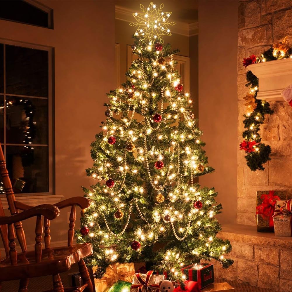 hogardeck Flameless LED Christmas Tree Topper – Safe Holiday Lighting Alternative to Candles for Homes with Kids and Pets