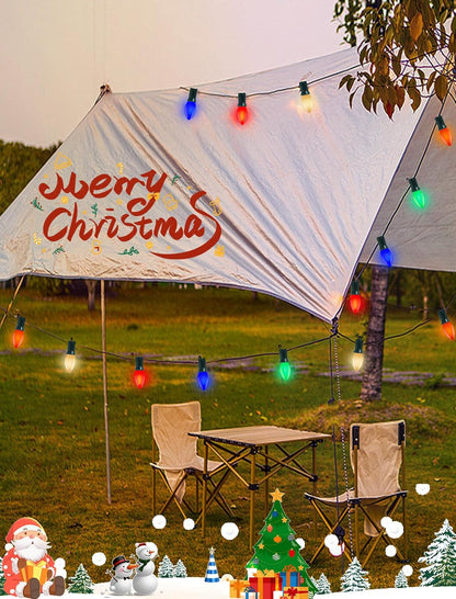 Holiday Brilliance Vintage C9 Lights – Waterproof Connectable Outdoor String Lights for Roofline, Gazebo and Sidewalk