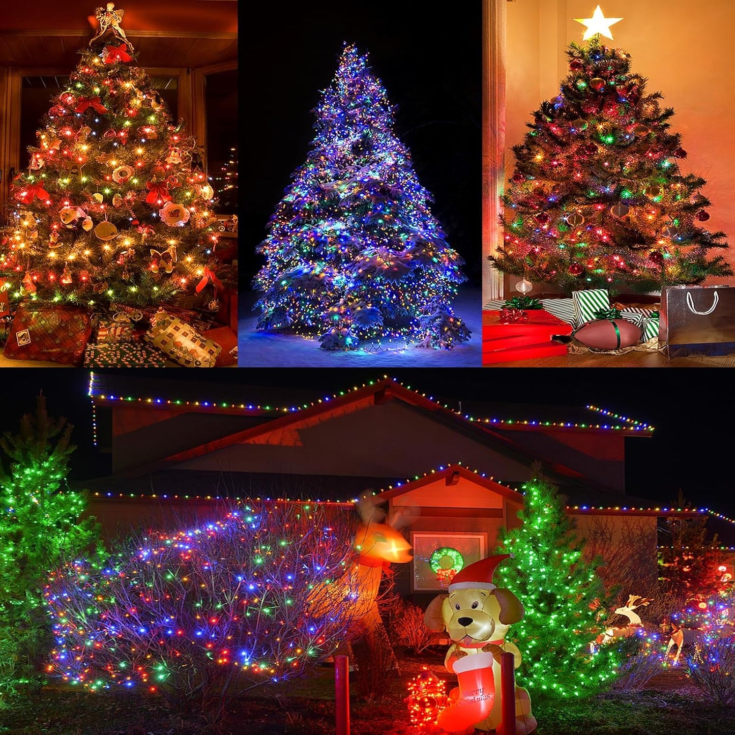 HolidayAura Waterproof String Lights – 33ft IP65 Battery Operated Outdoor Decor for Patio, Garden Fence, and Pergola Wrapping