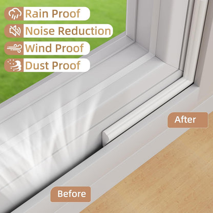 Holikin Wedge Foam Weather Strip – Living Room Sliding Door Frame Tape in White, Sleek Gap Coverage That Blends with Trim