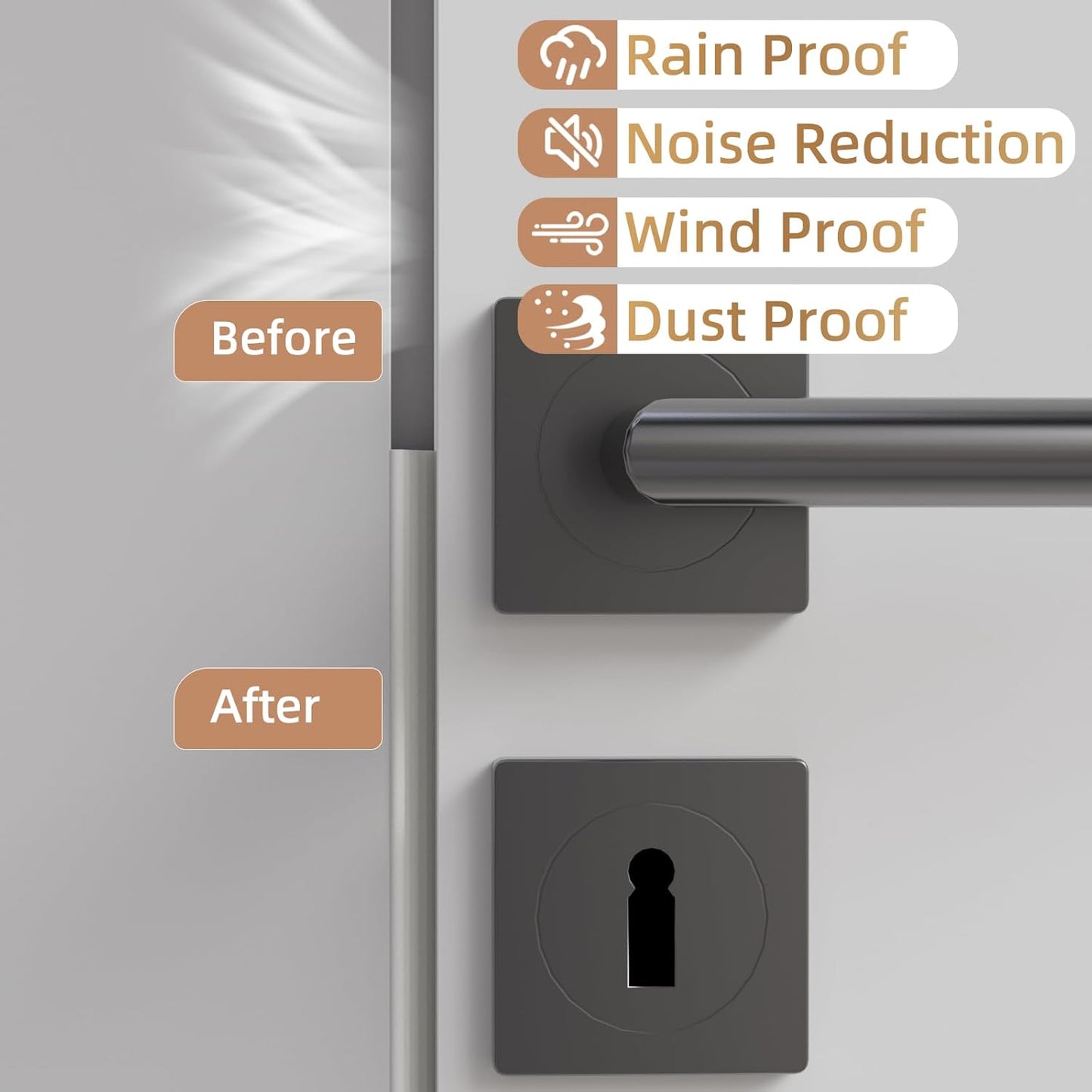Holikin Wedge Foam Weather Strip – Living Room Sliding Door Frame Tape in White, Sleek Gap Coverage That Blends with Trim