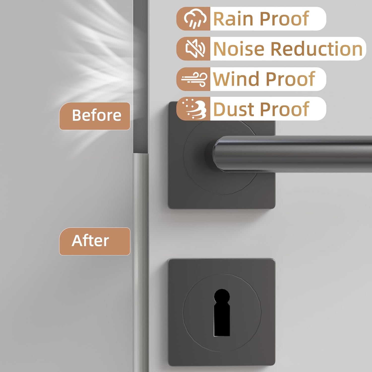 Holikin Wedge Foam Weather Strip – Living Room Sliding Door Frame Tape in White, Sleek Gap Coverage That Blends with Trim