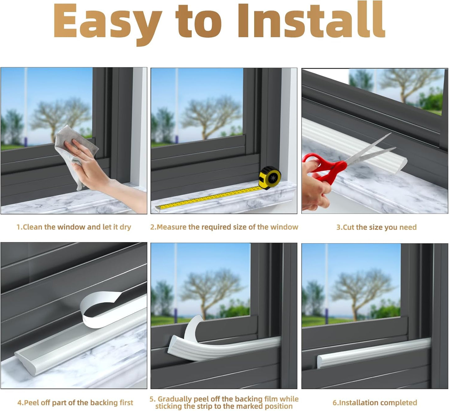 Holikin Wedge Foam Weather Strip – Living Room Sliding Door Frame Tape in White, Sleek Gap Coverage That Blends with Trim