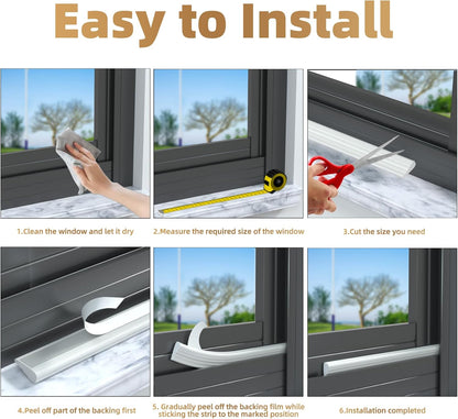 Holikin Wedge Foam Weather Strip – Living Room Sliding Door Frame Tape in White, Sleek Gap Coverage That Blends with Trim