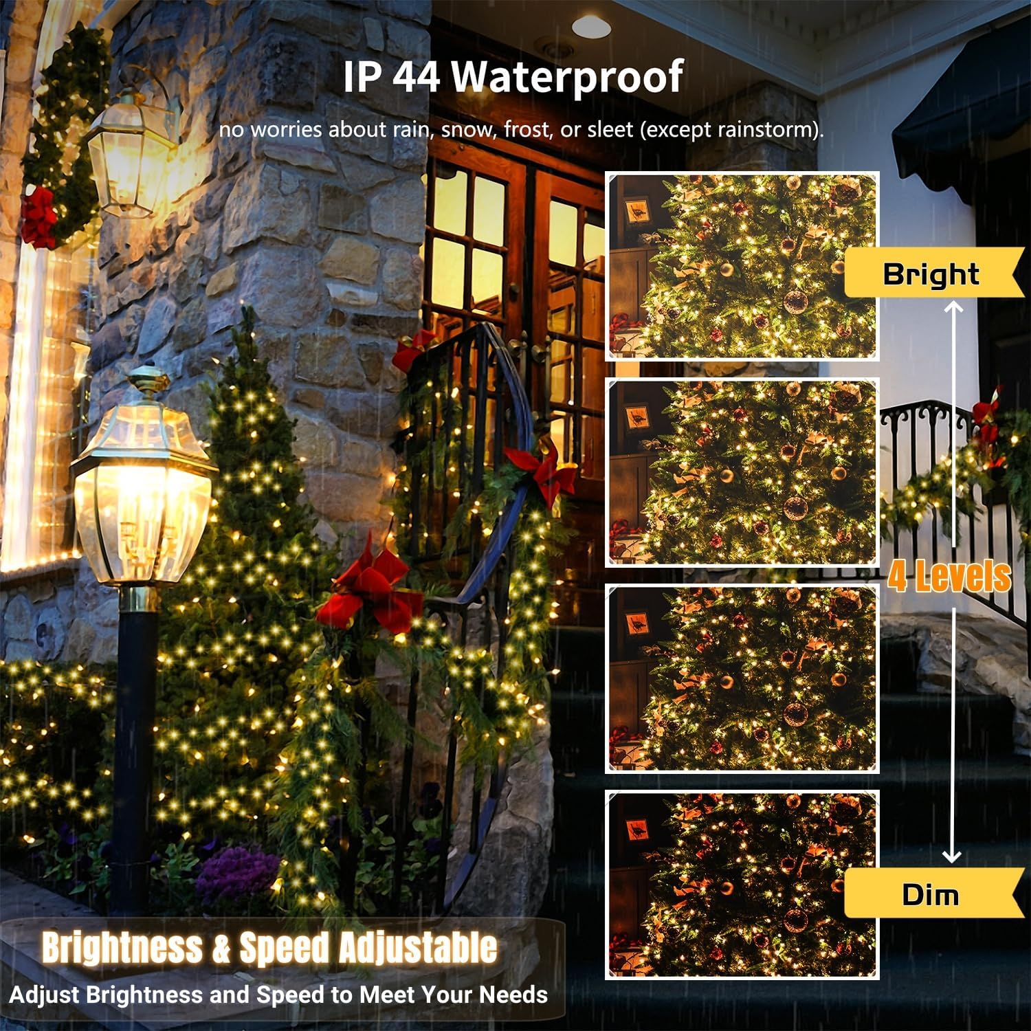 HOME LIGHTING 66ft RGB Mini Lights – Patio and Backdrop String Lights, 200 LED Outdoor Indoor with 17ft Lead