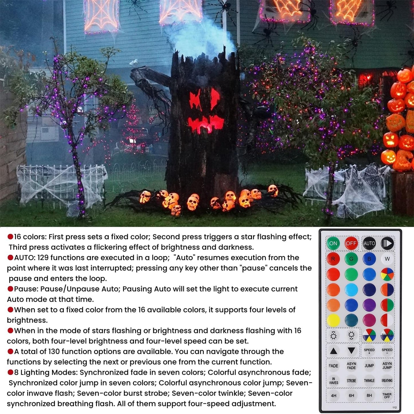 HOME LIGHTING 66ft RGB Mini Lights – Patio and Backdrop String Lights, 200 LED Outdoor Indoor with 17ft Lead