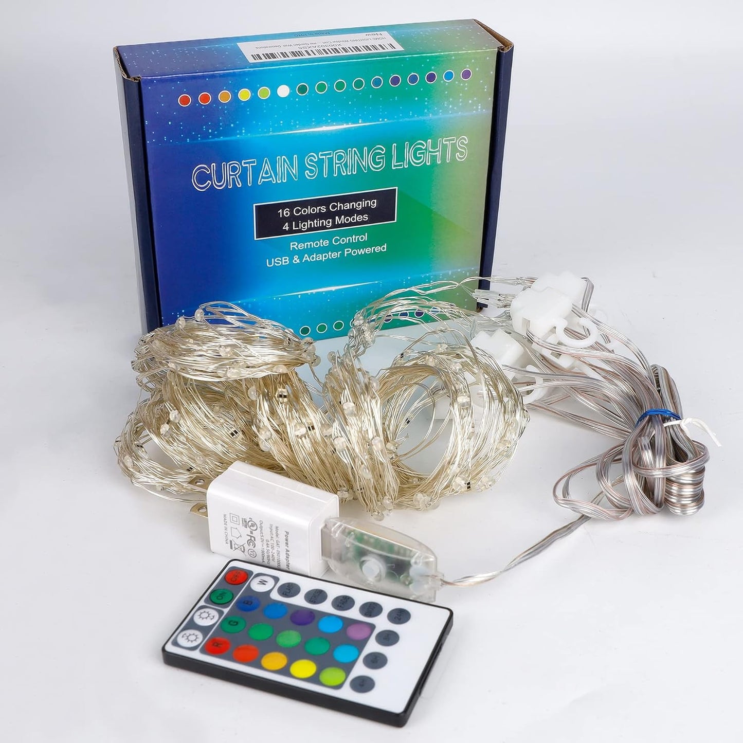 HOME LIGHTING Waterproof Curtain String Lights 300 LED – Patio and Garden Ambient Lighting with 16 Colors