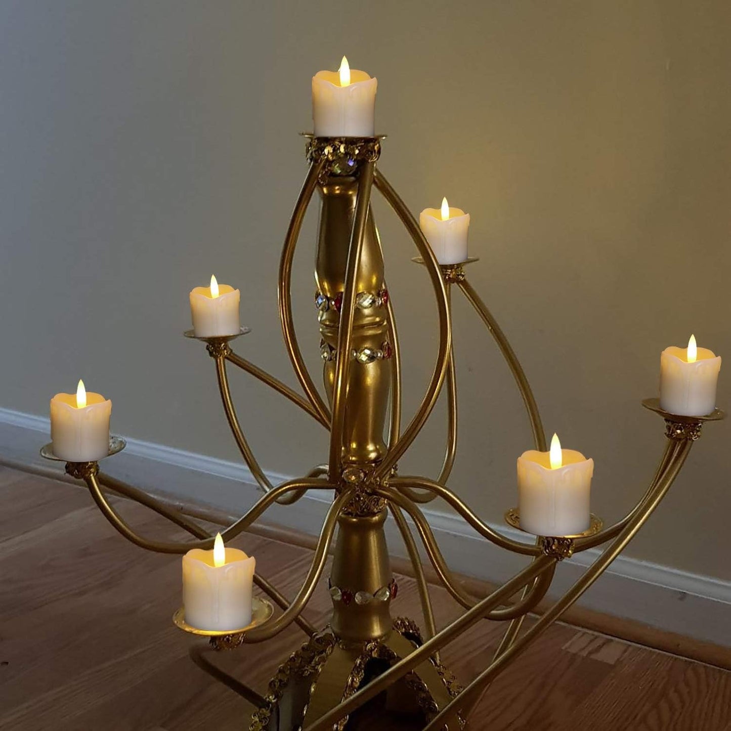 Homemory Flameless Votive Candles with Auto Timer, Calming 6-Hour Realistic Flicker Set for Nightly Wind Down Routine and Meditation Corner, 6 Pack