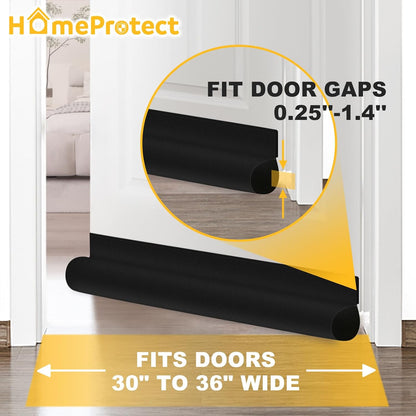 HomeProtect Tool-Free Door Draft Stopper – No-Drill, Adhesive-Backed Seal Safe for Rental Properties