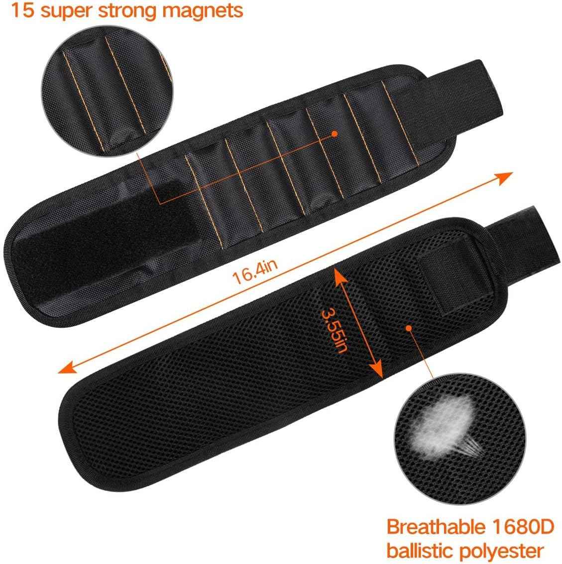 LATME Magnetic Wristband – Unique Birthday Gift for Dad, Handy Tool Wrist Band for Holding Screws and Drill Bits
