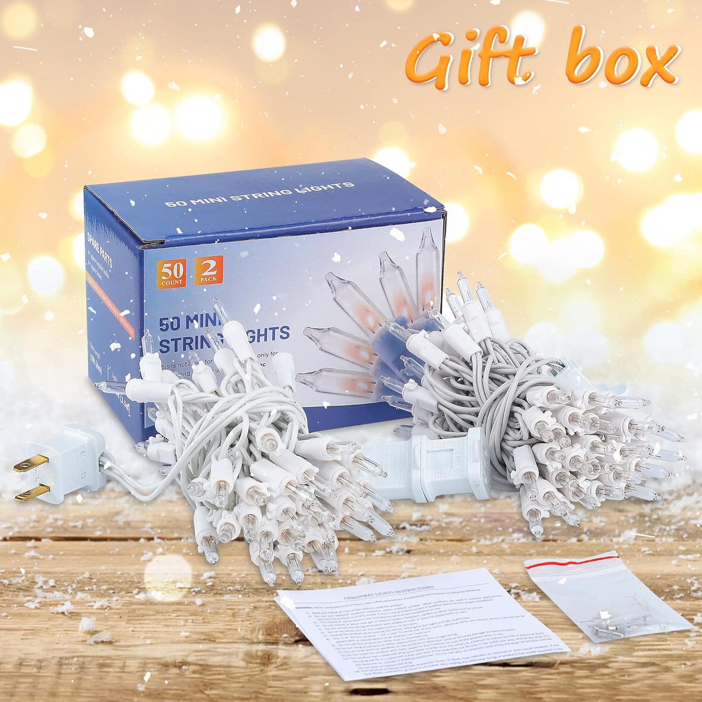 Hopolon Nursery Safe String Lights – Cool-to-Touch 50 Mini Incandescent Bulbs, No Flame No Wax for Kids Room and Playroom