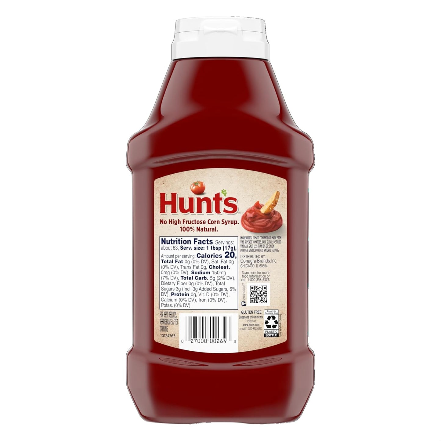 Hunt's All Natural Tomato Ketchup – Clean-Label Condiment for Playroom Snacks and Lunchbox Treats