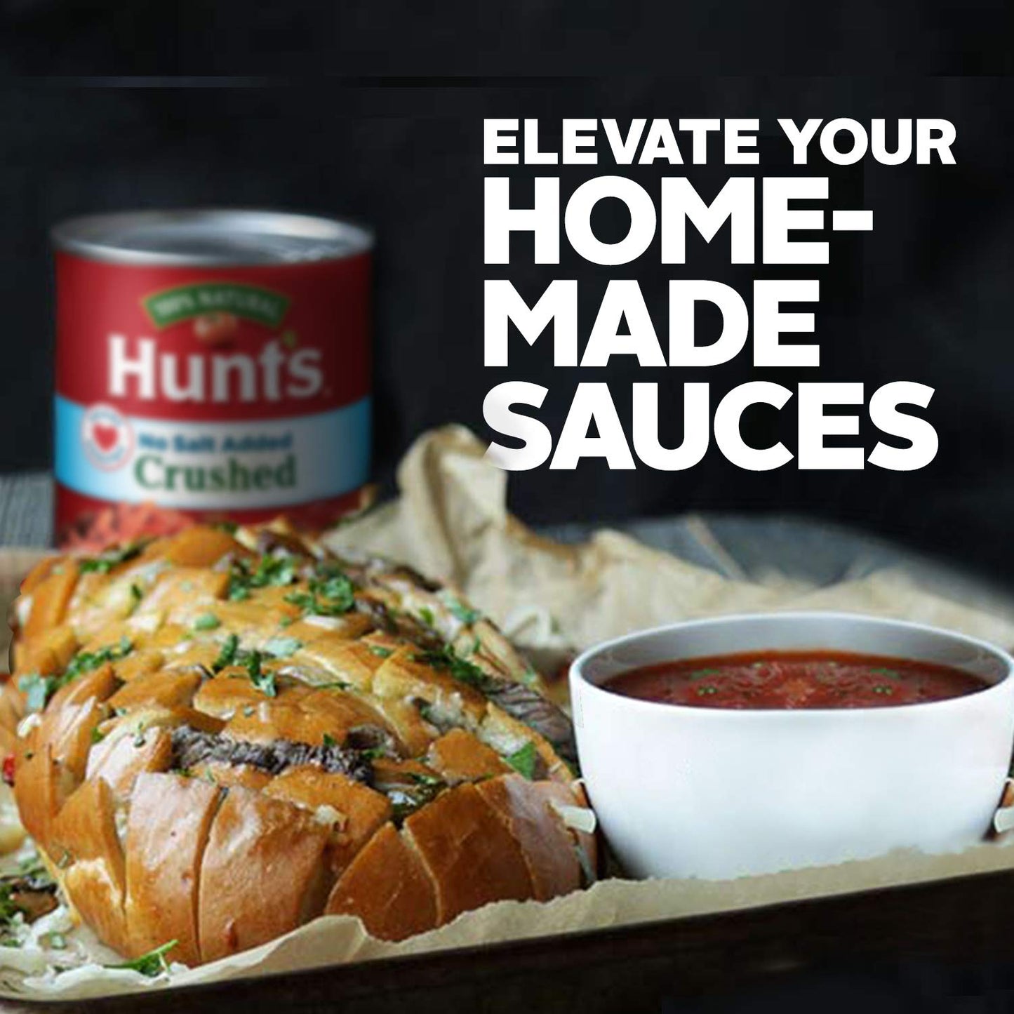 Hunt's Crushed Tomatoes No Salt Added – Clean-Eating Marinara Base for Wellness-Focused Meal Prep, 28 oz