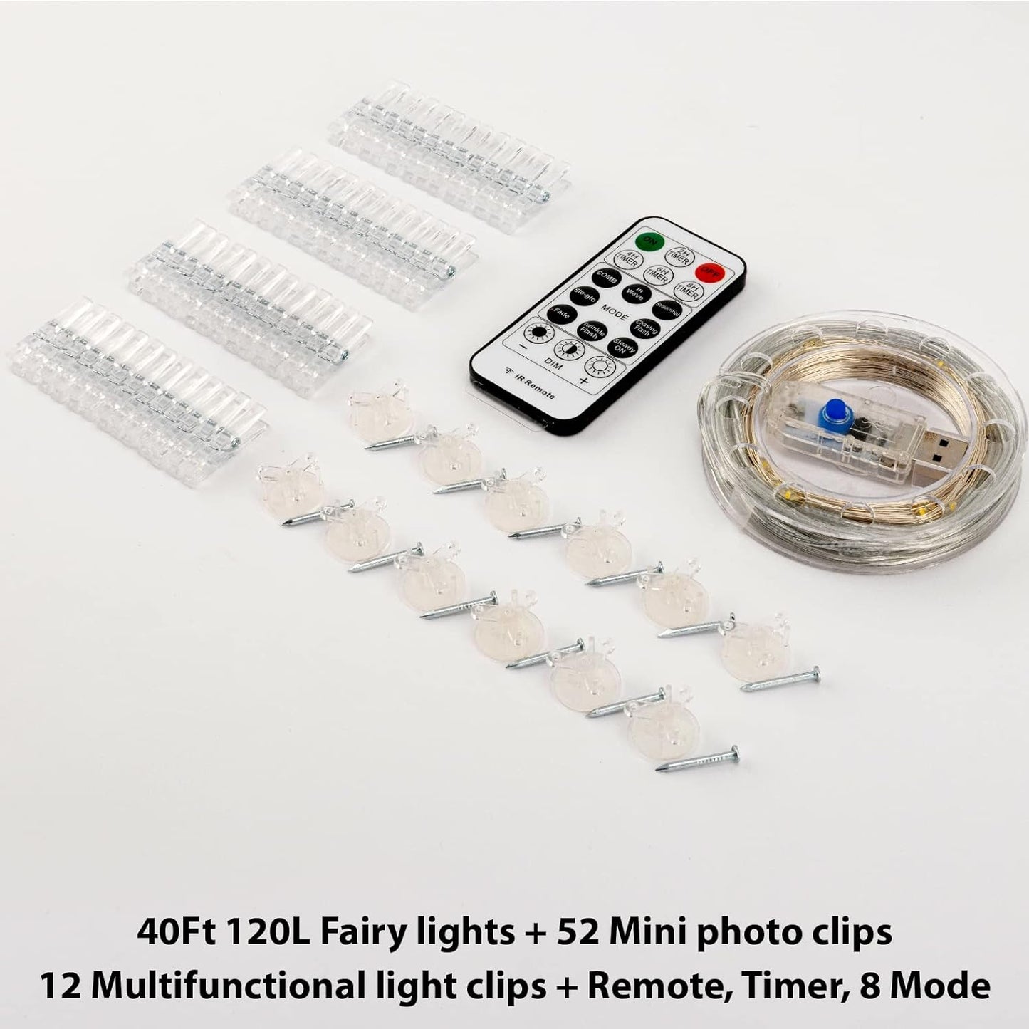 HXWEIYE Cool-Touch LED String Lights with Clips – Safe Nursery and Playroom Decor for Hanging Kids' Artwork