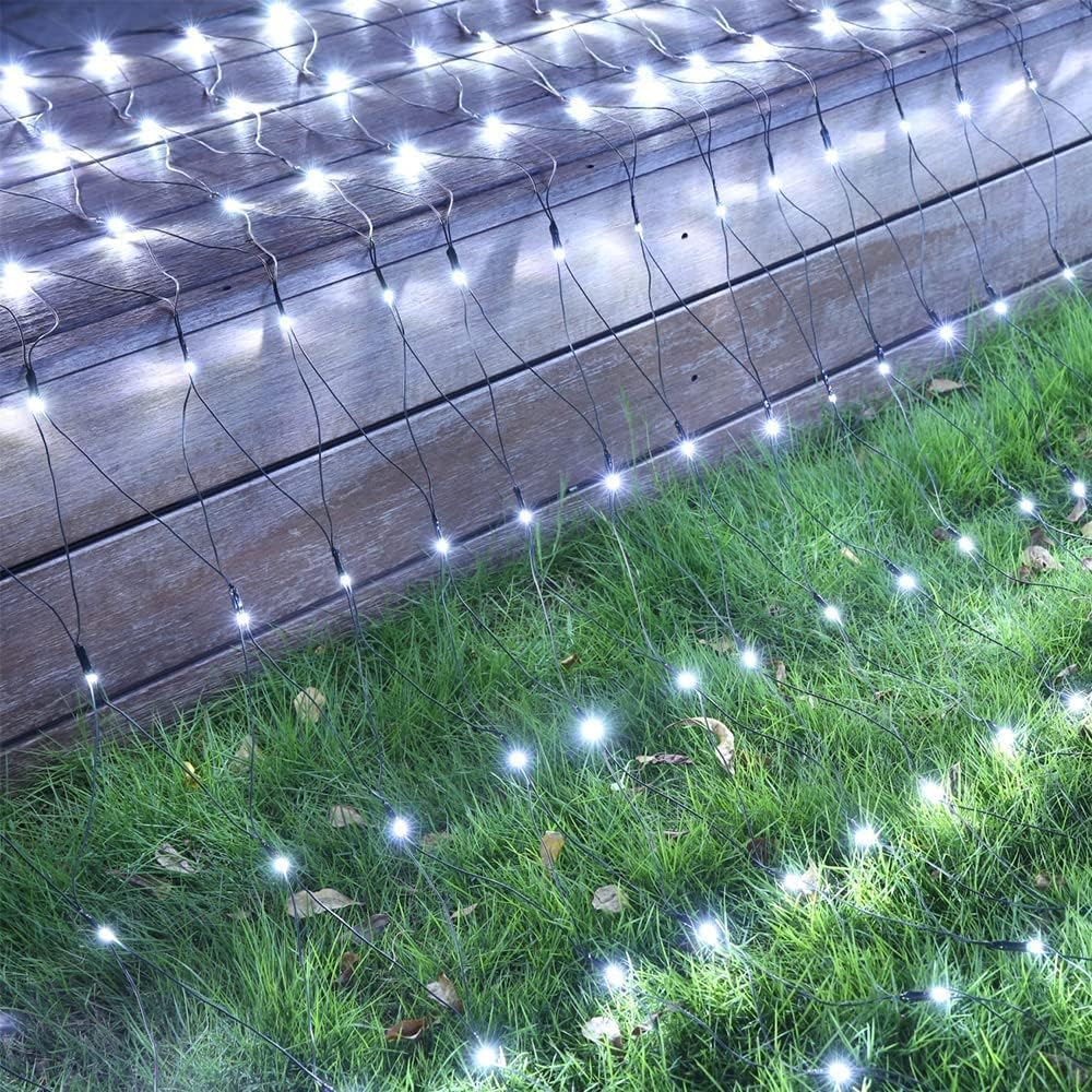 iBaycon 4ft x 6ft Warm White Net Lights – Simple Clean Holiday Decor for Neutral Interiors and Uncluttered Spaces