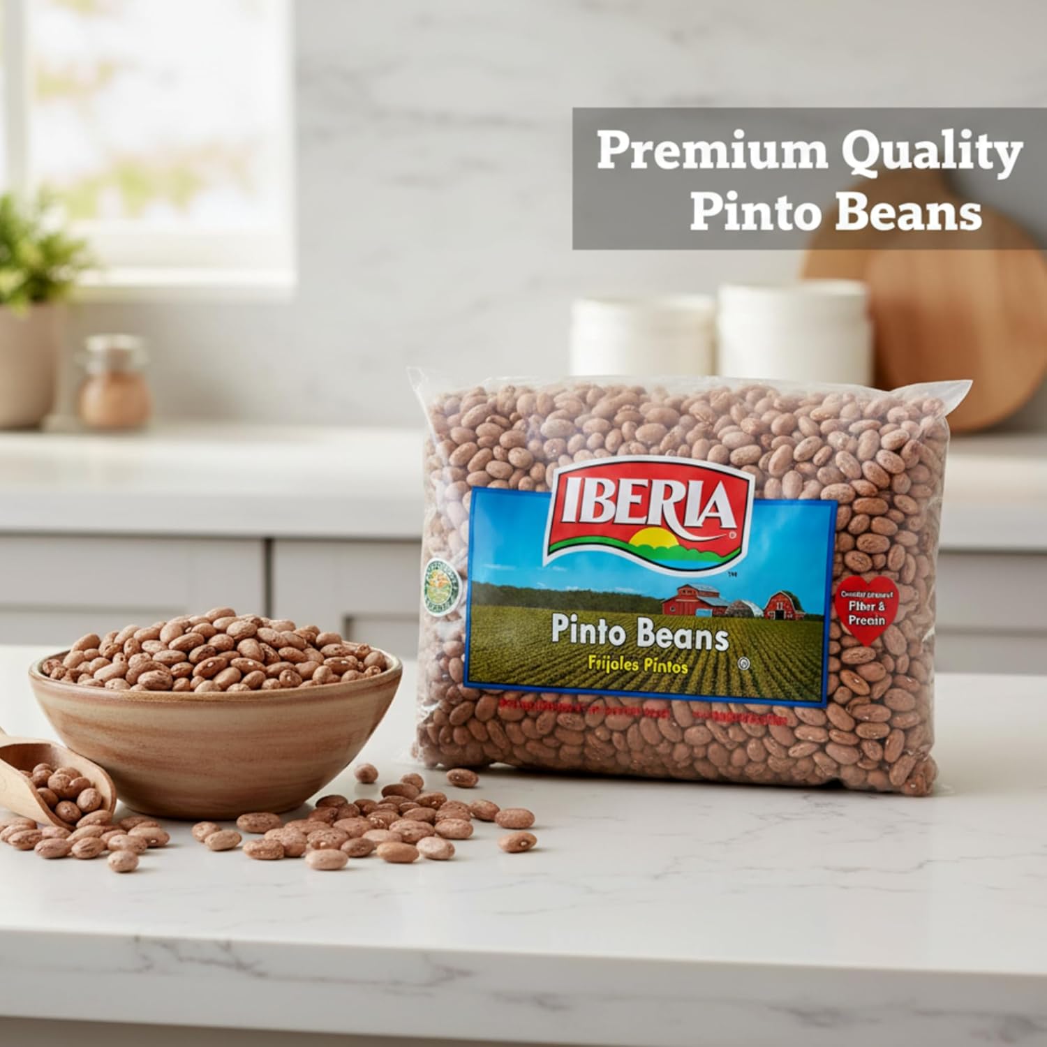 Iberia Pinto Beans 4 lb – High-Fiber Pantry Staple for Vegetarian Wellness Meals and Clean Eating