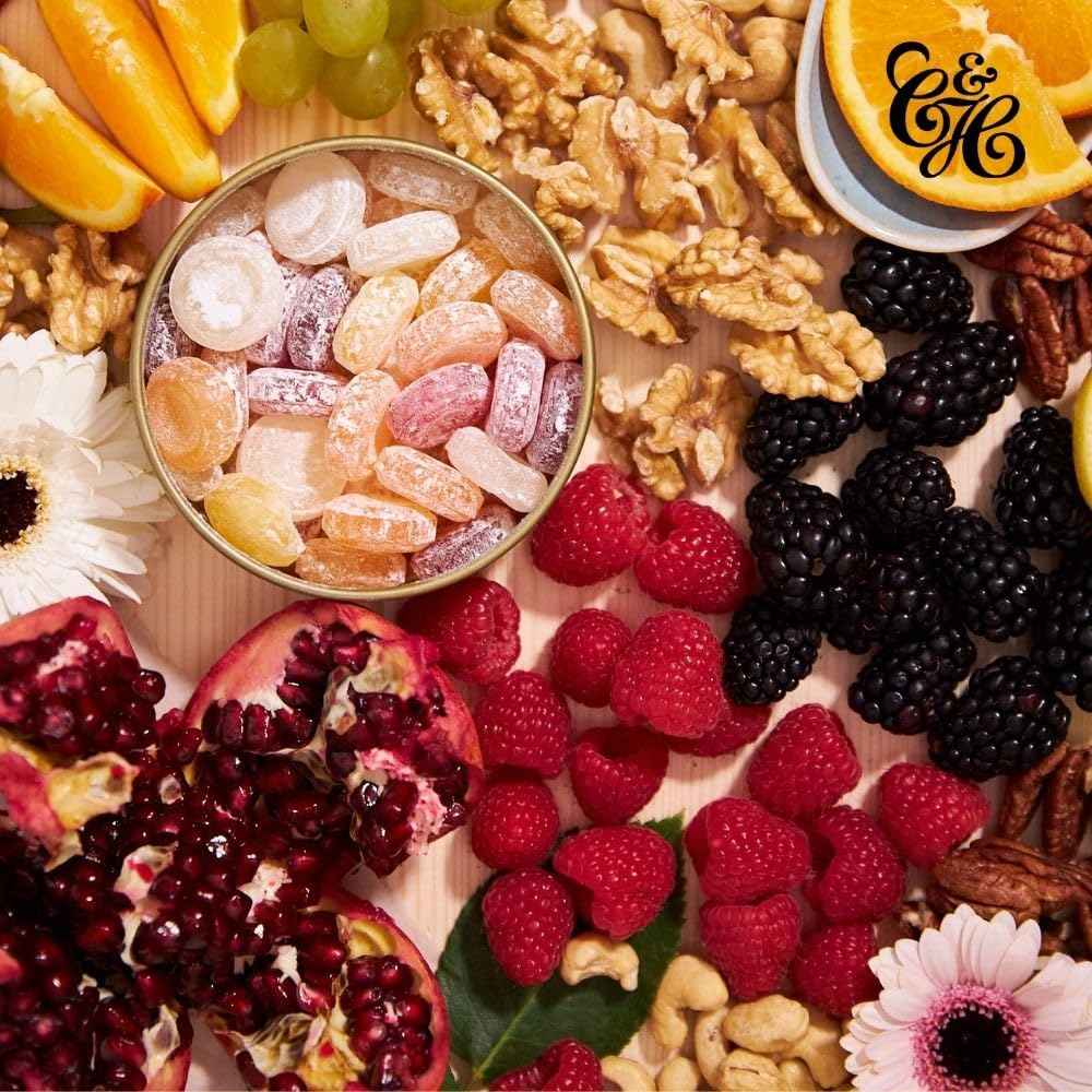 Cavendish & Harvey Mixed Fruit Drops – Decorative Gold Tin That Doubles as Keepsake Storage, 5.3 oz