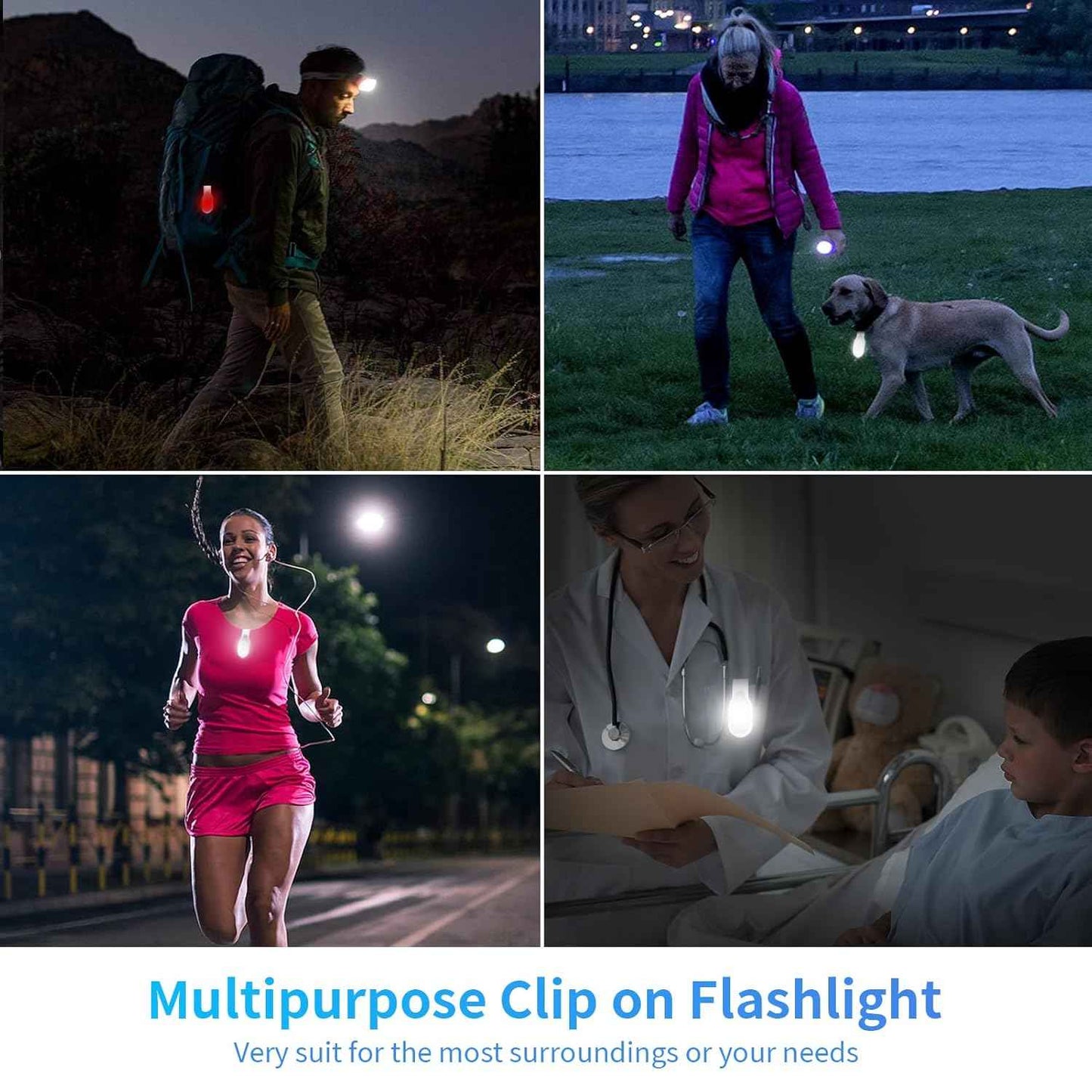 Rechargeable Nurse Light Clip On – Safer Alternative to Phone Flashlight for Patient Care, No Overheating Silicone Build