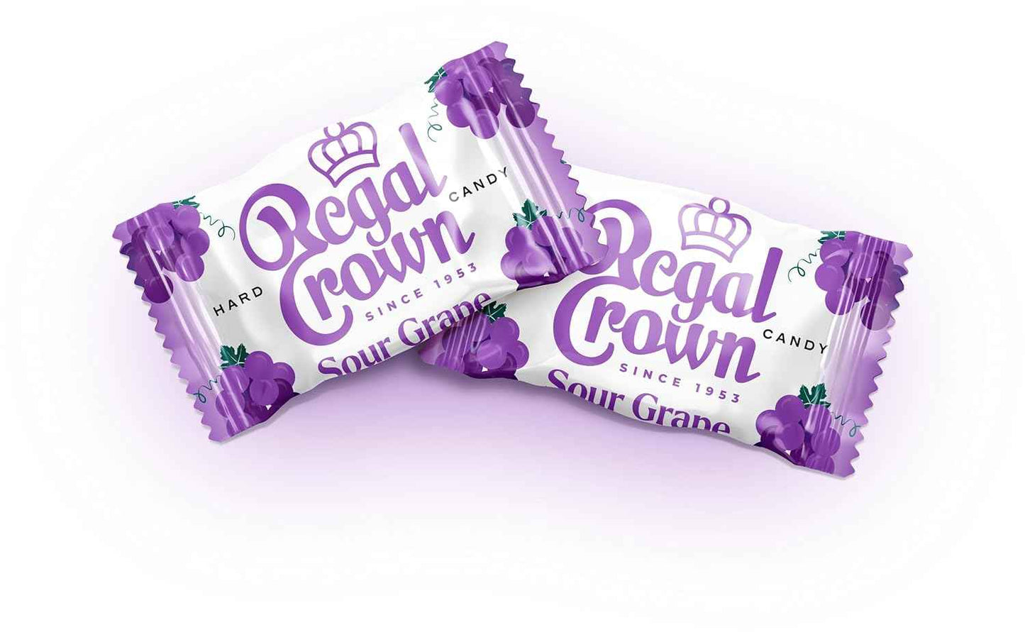 Regal Crown Sour Grape Hard Candy | Nostalgic British Candy Gift for Mom and Grandma | Vintage-Inspired Stocking Stuffer, 6.25oz Peg Bag