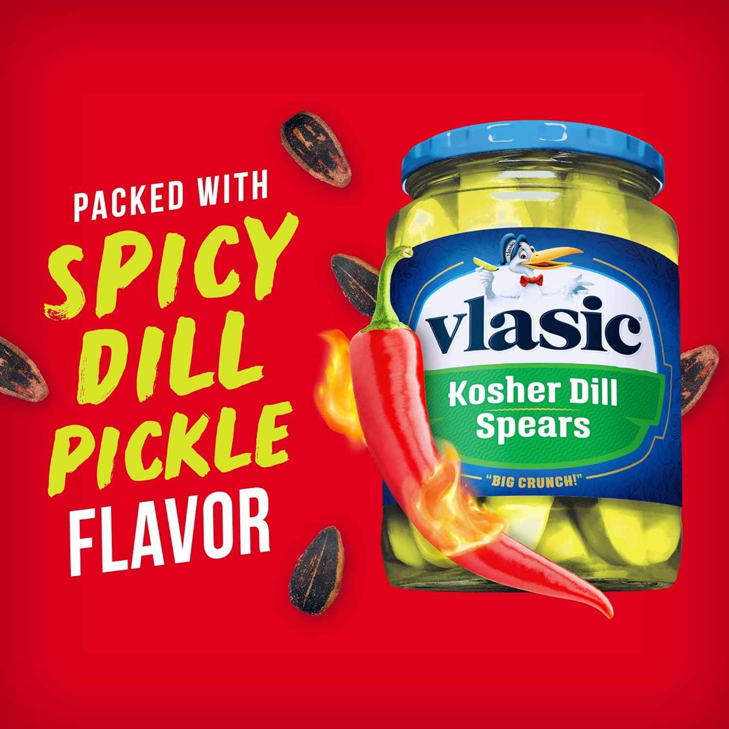 BIGS Spicy Dill Pickle Sunflower Seeds – Workday Crunch Snack for Long Study or Coding Blocks, 5.35 oz