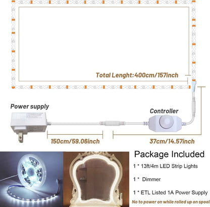 LuminGlow Vanity Mirror Light Kit – Thoughtful Birthday Gift for Her, Dimmable Hollywood Style Glow