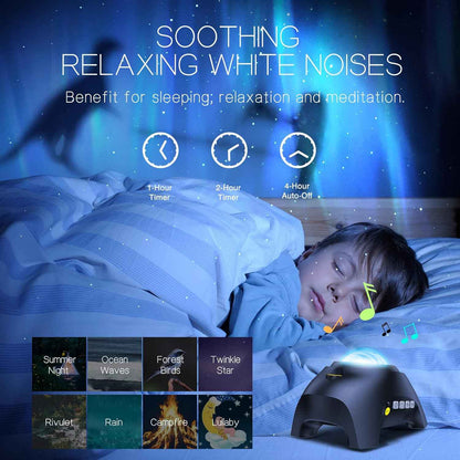 Lunartek Aurora Night Light – Stress Relief Mood Lamp with Rivulet and Forest Sounds for Anxiety-Free Evenings