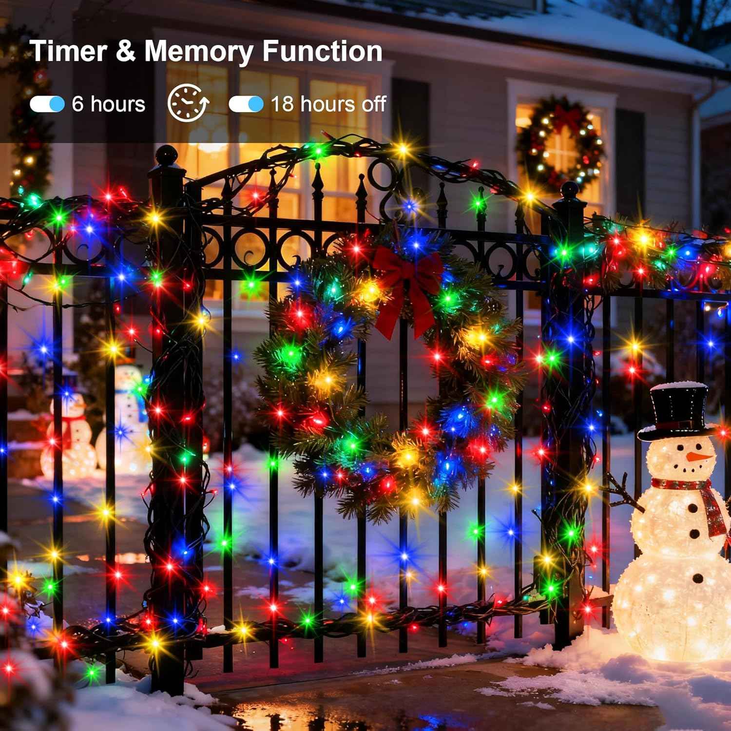 Brightever 100 LED Twinkle Lights Warm White & Multicolor Battery Strand for Bedroom Aesthetic & Holiday Tree Styling
