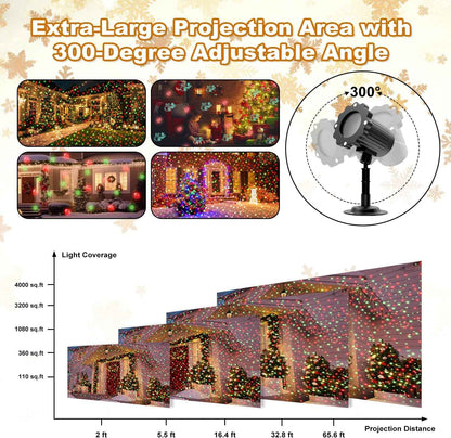 Wall Projection Holiday Lights for Cozy Home Atmosphere – LED Christmas Decor with Red and Green Moving Patterns