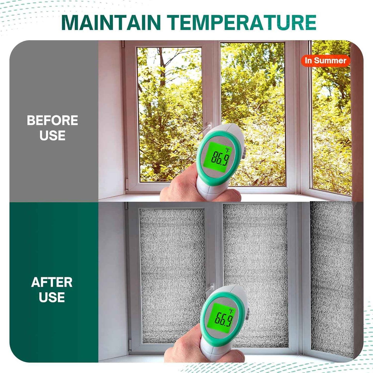 Reflective Window Insulation Roll – Home Office Climate Control for Glare-Prone Workstations