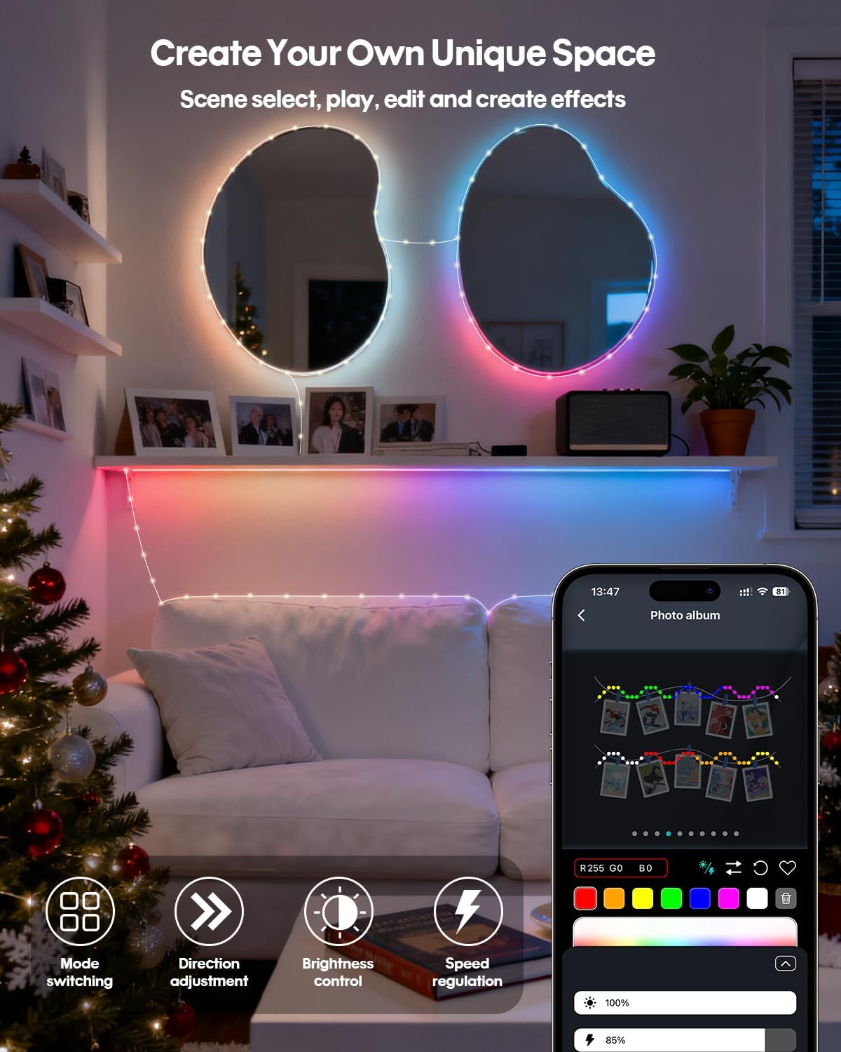 individually addressable led beads with 16 million diy color options