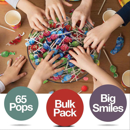 Original Lollipops Mix – 65 Count Candy Gift Bag for Birthday Party Hosts, Assorted Fruity Lollipops Individually Wrapped