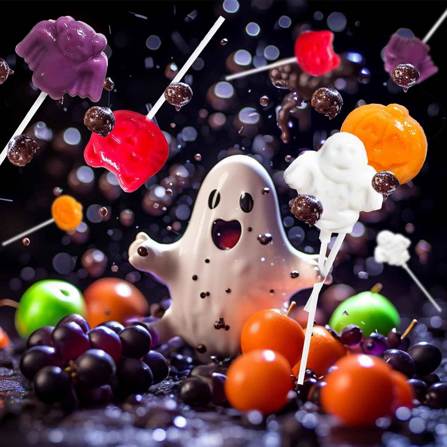 Halloween Suckers Lollipops for Kids Party Favor Bags, Assorted Pumpkin Ghost Bat Cat Shaped Suckers Individually Wrapped Treats, 32 Count Halloween Candy
