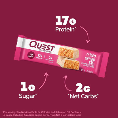 Quest Nutrition Cookies & Cream Protein Bar – Pre-Meeting Energy Boost for Busy Professionals Tracking Macros, 1g Sugar