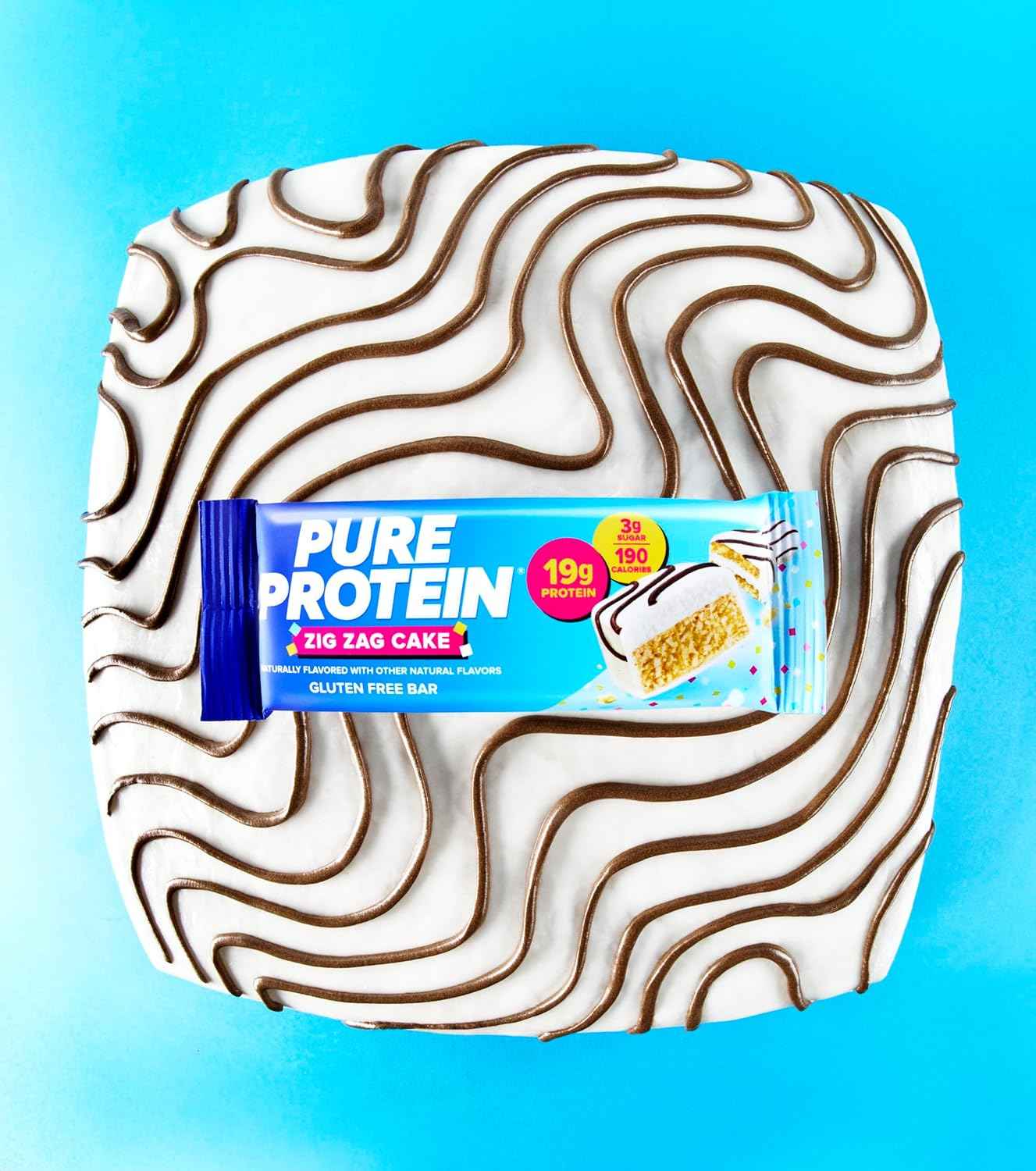 Pure Protein Zig Zag Cake Protein Bars – Lunchbox-Friendly Snack for School and After-School, Gluten Free Protein Bar