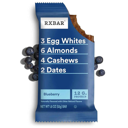 RXBAR Blueberry Protein Bar – Focus Fuel Snack for Busy Office Professionals, 10 Count Box