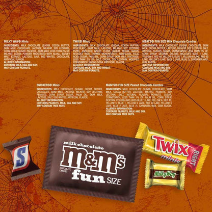 M&M'S, SNICKERS, TWIX & MILKY WAY Halloween Candy Variety Pack as a Halloween Gift Basket Base