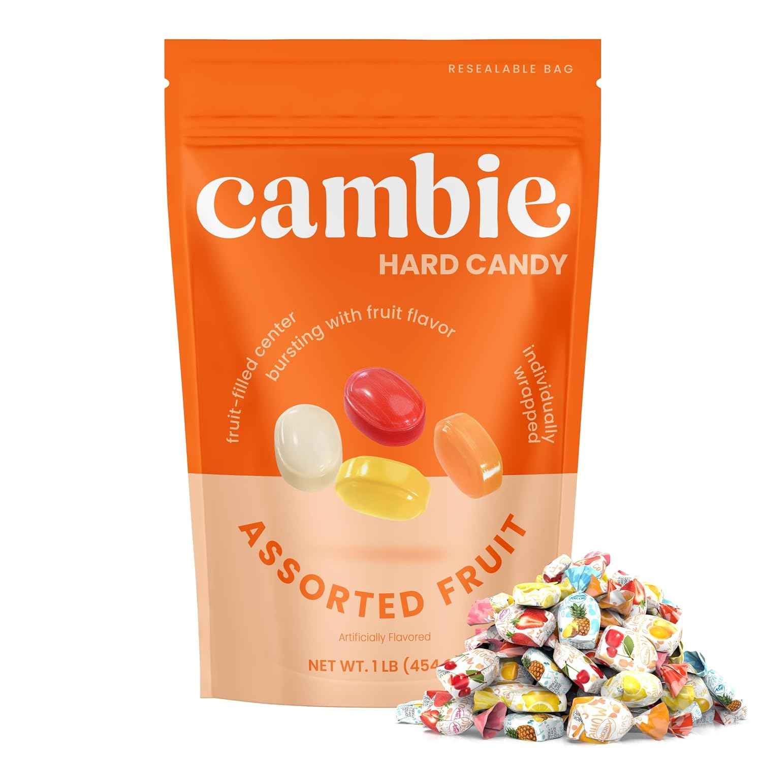 Cambie Fruit Filled Center Hard Candy – Reception Desk Candy Dish Refill for Client Waiting Areas