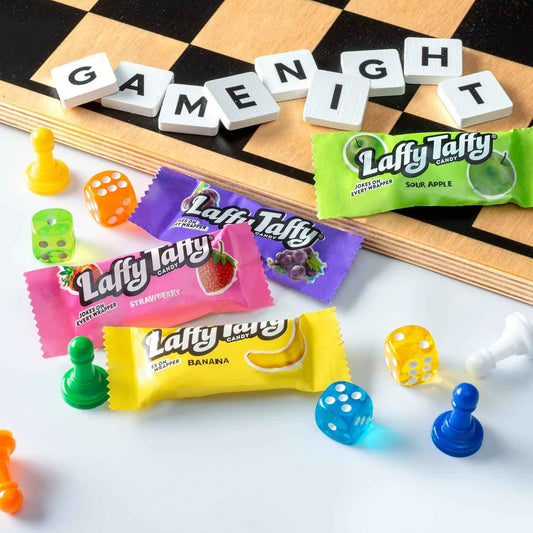 Laffy Taffy Assorted Mini Bars – Lunchbox Snack for Kids, Individually Wrapped Chewy Fruit Candy, 10 oz Stand-Up Bag