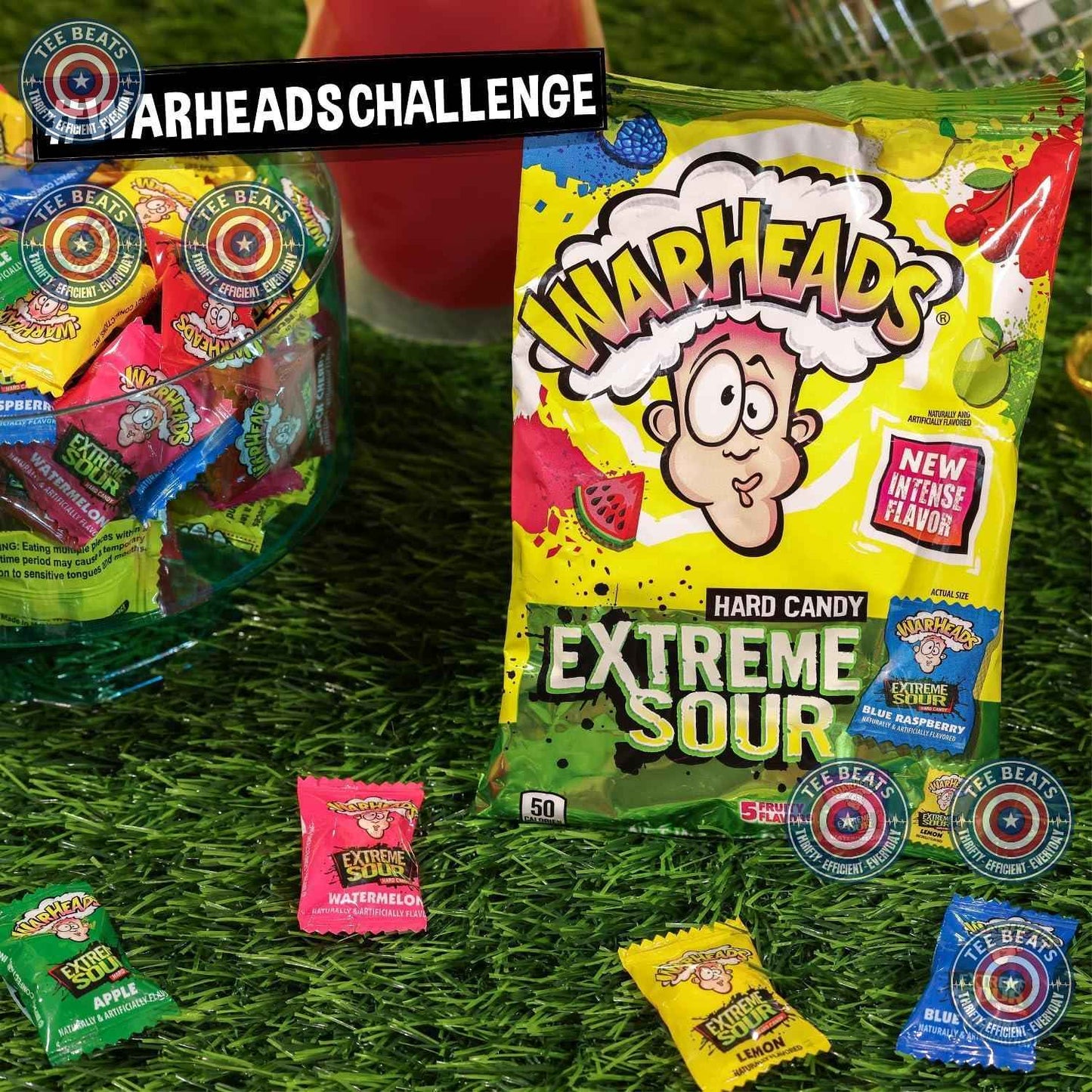 WARHEADS Sour Candy for Kids Party Favors - Assorted Fruit Flavors Birthday & Playdate Treat - 3 Pack