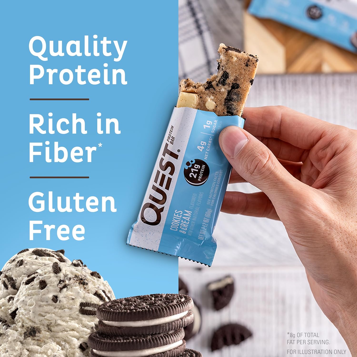 individually wrapped, room-temperature-stable bar format for grab-and-go portability