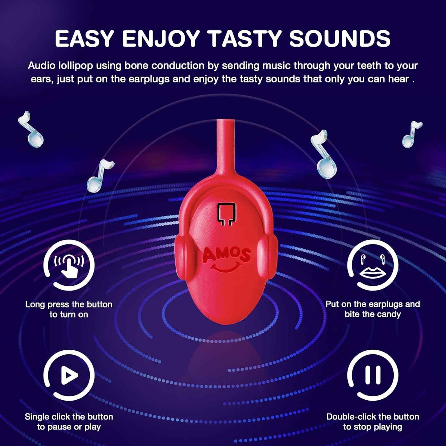 Amos Music Lollipop Candy – Romantic Valentine's Day Gift for Couples, Audio Singing Candy Novelty