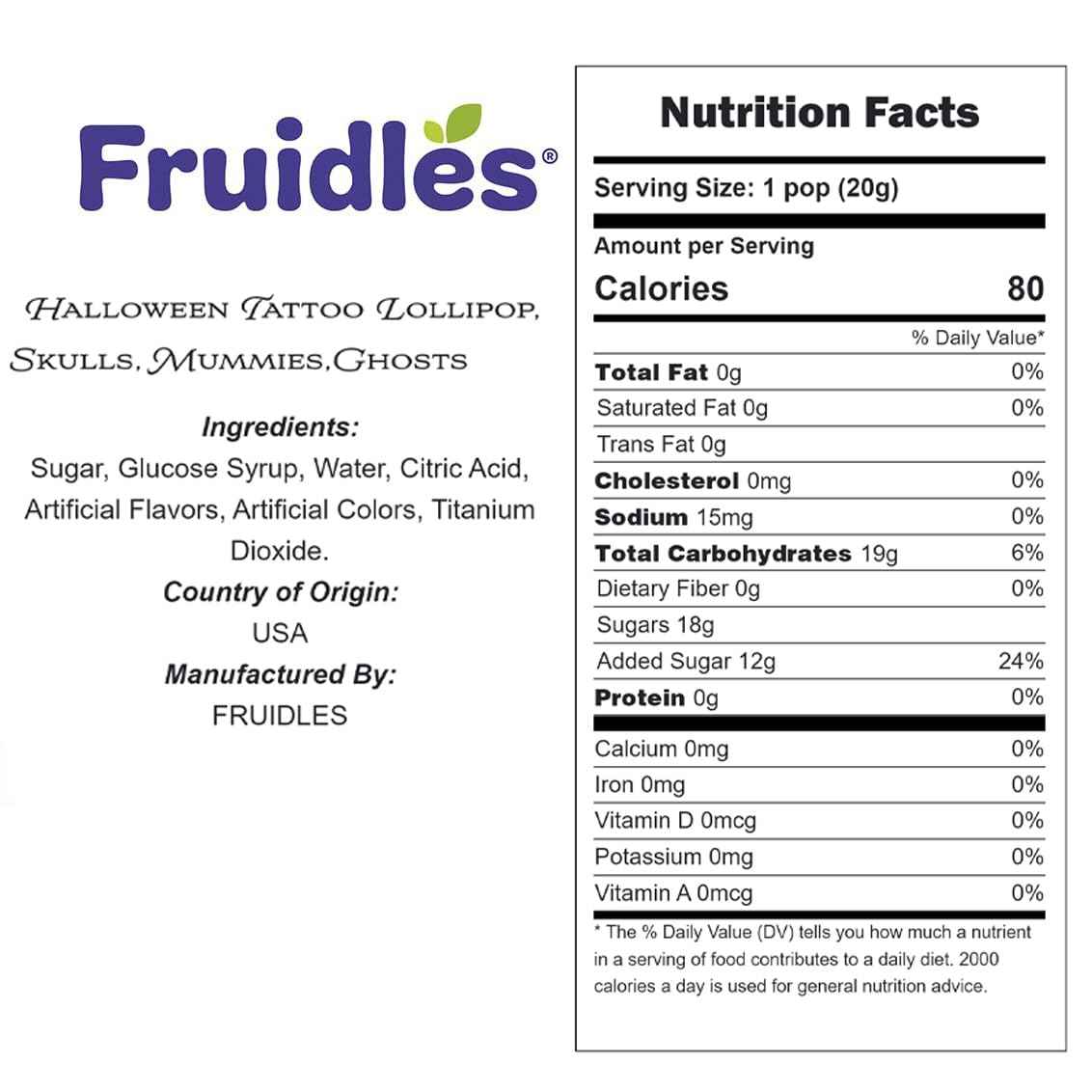 Fruidles Halloween Suckers – Durable Individually Wrapped Candy for Outdoor Haunted House Events