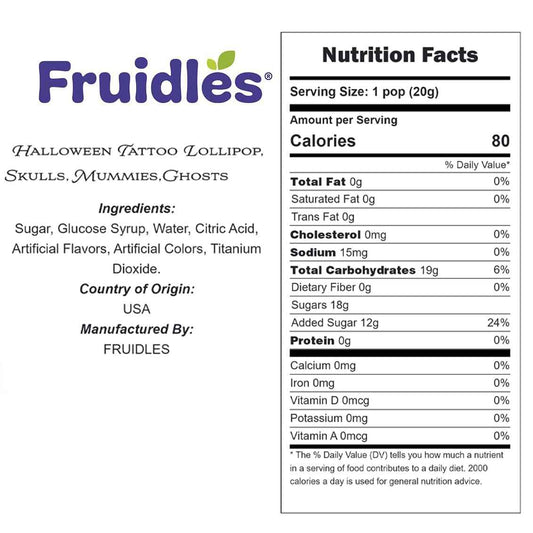 Fruidles Halloween Suckers – Durable Individually Wrapped Candy for Outdoor Haunted House Events