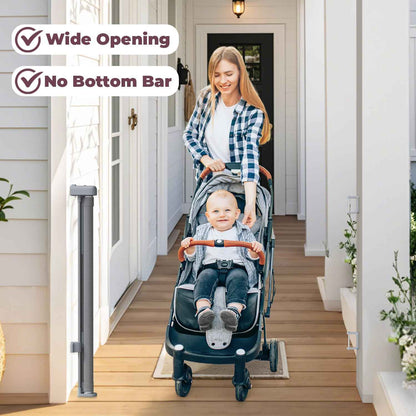 Retractable Baby Gate for Stairs – One-Hand Double-Lock Mesh Gate for Toddlers, 34" Tall Childproofing Barrier