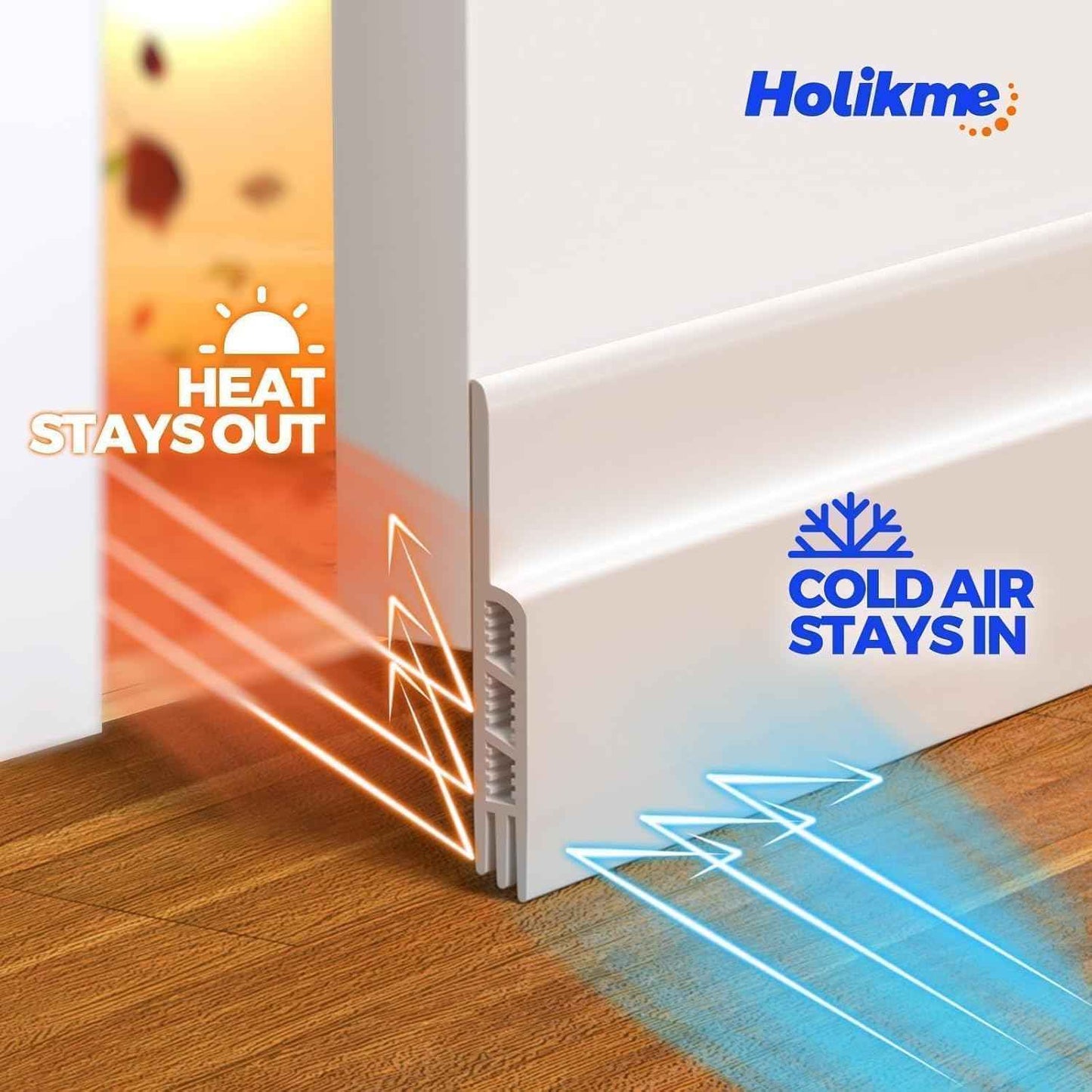 Holikme Door Draft Stopper – Childproof and Pet-Proof Silicone Seal for Nursery and Kids Bedroom Doors, Shatter Safe