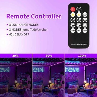 Aogiftr Blacklight LED Strip Kit – Thoughtful Housewarming Gift for Party Lovers, 3 Modes Dimmable Glow Lighting