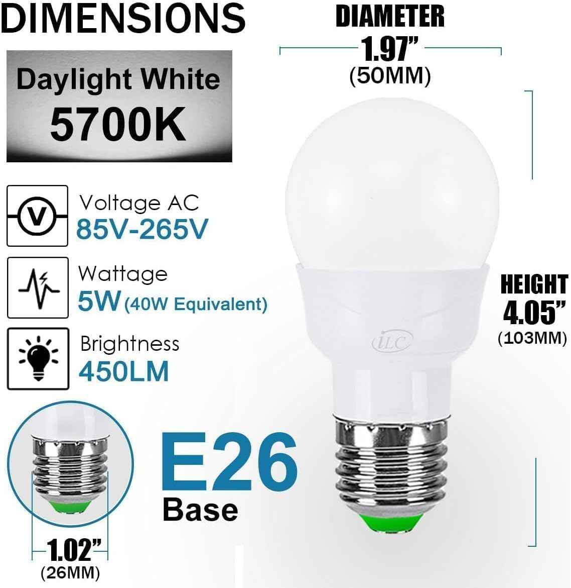 ILC RGB LED Bulb – Safe Color Changing Night Light for Kids Bedroom and Nursery