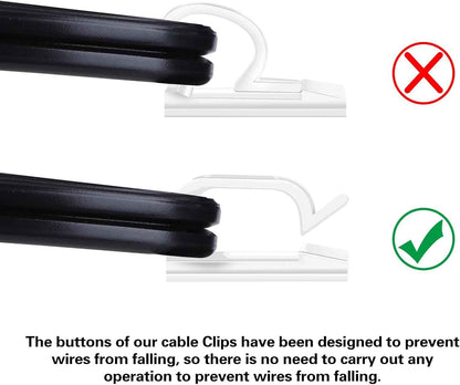 XHF Ultra-Low Profile Cable Clips for Clean Desk Setup, Flush-Mount Wire Holders in Clear Finish