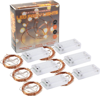 innotree LED Fairy Lights – Child-Safe Nursery and Playroom Decor, Cool-Touch Copper Wire Battery Operated 6-Pack