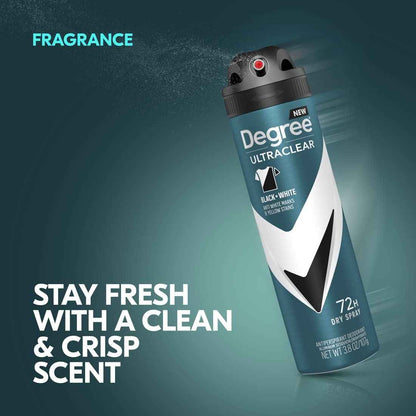 Degree Men Dry Spray Antiperspirant 3.8 oz (Pack of 3) – 72-Hour Sweat Protection for Patio Days and Camping Trips